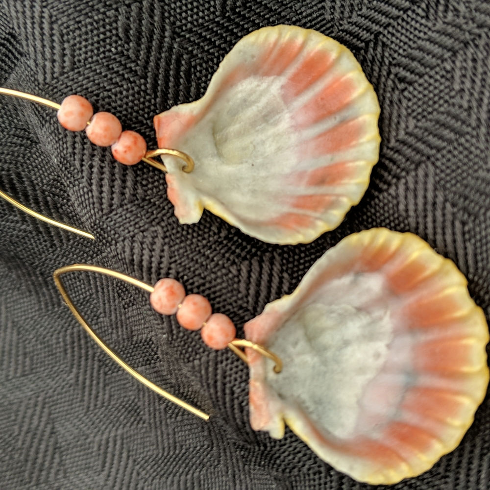 Sunrise Seashell Hawaiian Earrings